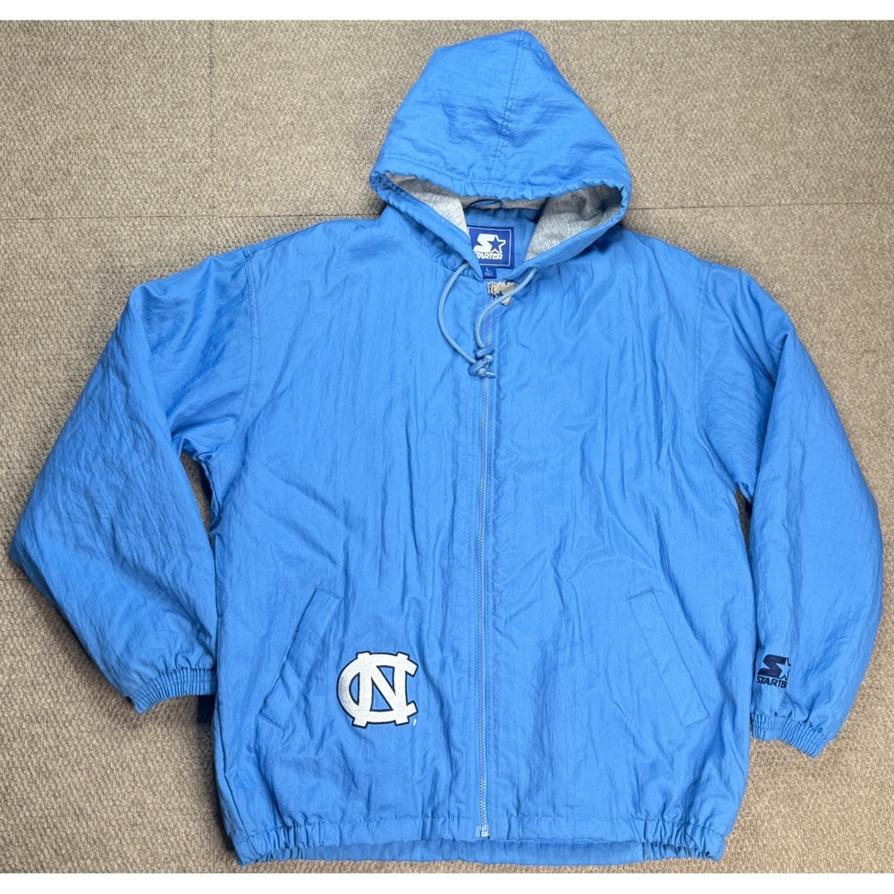 Starter NCAA Vintage North Carolina Tar Heels Embroidered Hooded Jacket Size L
